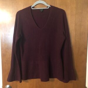 Talbots Women's Burgundy Sweater - Crew Neck